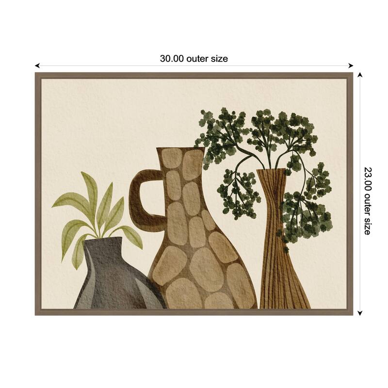 Kate and Laurel Rustic Stilllife 02 by Nikita Jariwala Framed Canvas Wall Art Print