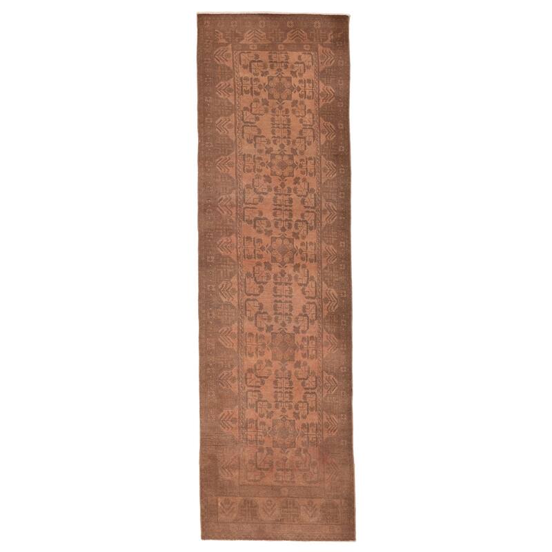 ECARPETGALLERY Hand-knotted Finest Khal Mohammadi Brown Wool Rug - 2'6 x 9'3