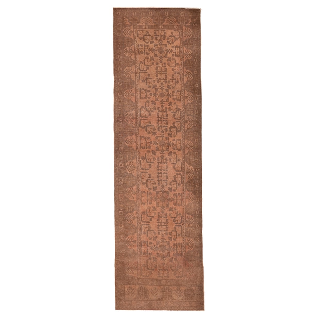 ECARPETGALLERY Hand-knotted Finest Khal Mohammadi Brown Wool Rug - 2'6 x 9'3