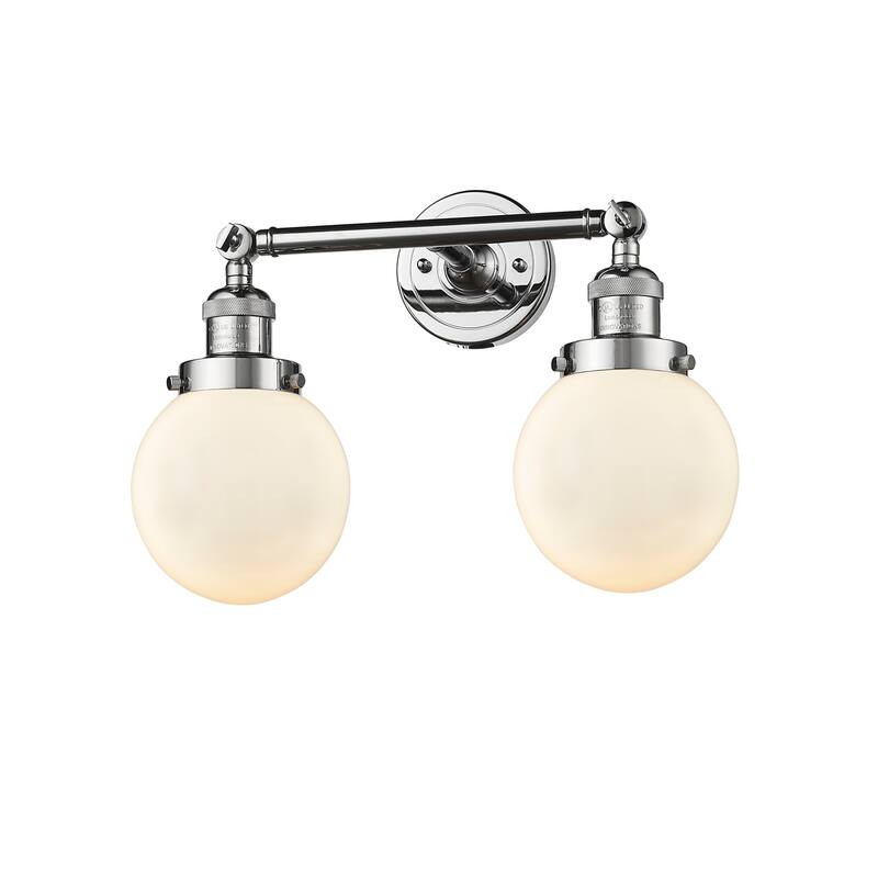 Innovations Lighting Beacon 2 Light 17" Wide Bathroom Vanity Light - Polished Chrome / Matte White