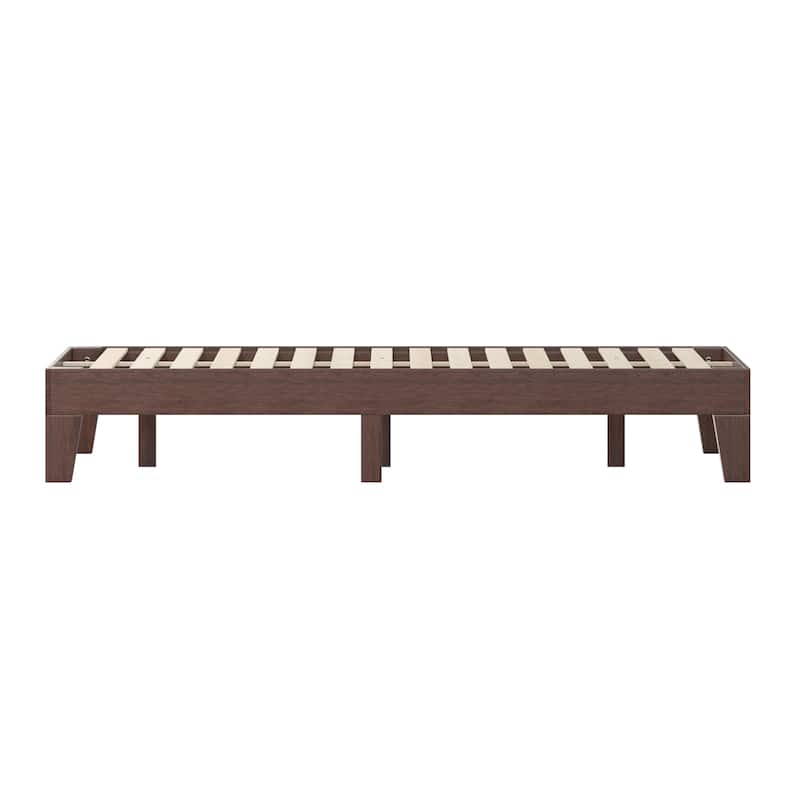 Wood Platform Bed with 14 Wooden Support Slats