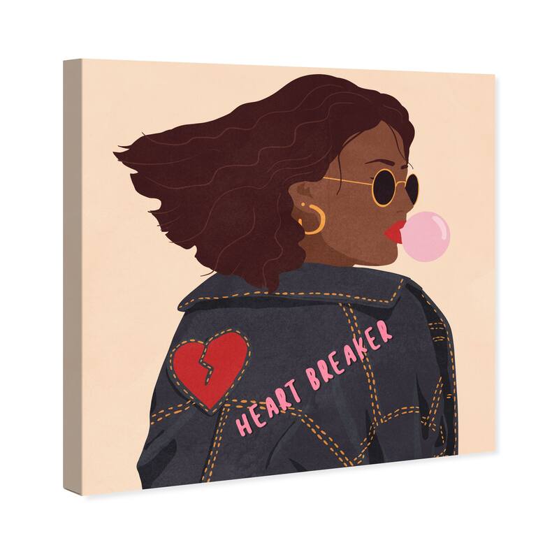 Wynwood Studio Canvas Fashion and Glam Heart Breaker White and Vanilla Modern & Contemporary Wall Art Canvas Print