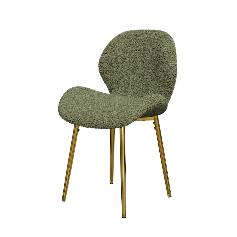 Modern Velvet Dining Chairs, Gold Metal Legs, Kitchen/Office, Set of 2