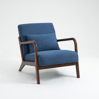Mid Century Modern Upholstered Accent Chair with Wood Frame - Bed Bath ...