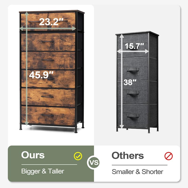 Vertical Storage Dresser 7-drawer Chest Closet Organizer Unit for Bedroom