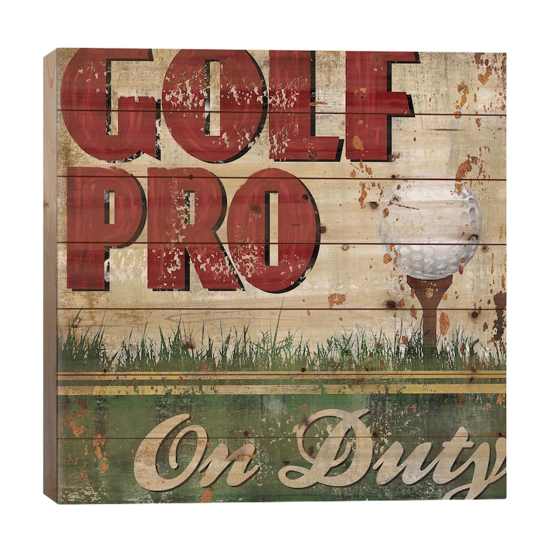 Golf Pro Print On Wood by Conrad Knutsen - Multi-Color - 26x26x1.5
