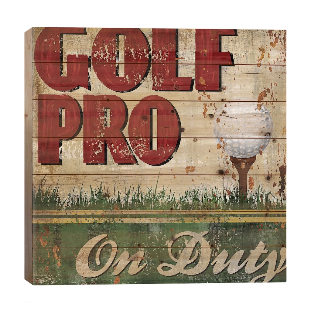 Golf Pro Print On Wood by Conrad Knutsen - Multi-Color