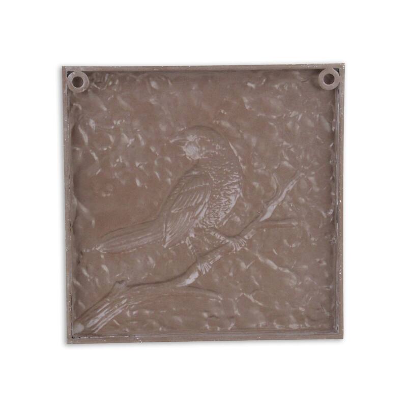 HomeRoots 10" X 10" White Bird Metal Square Hanging Wall Decor