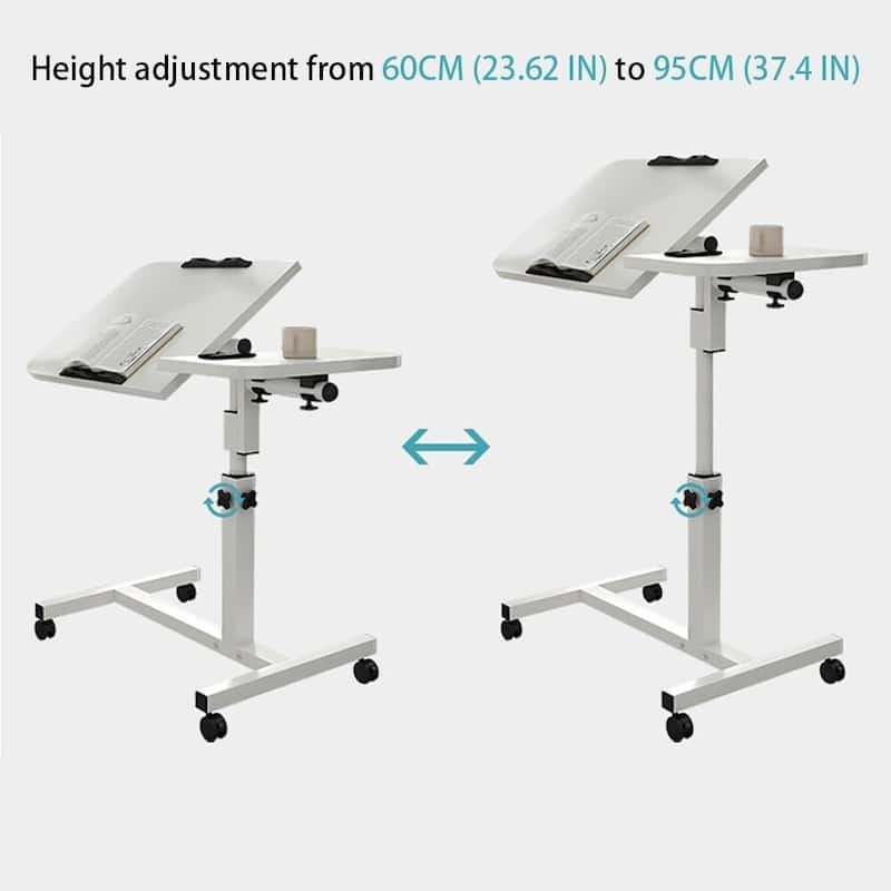 Height Adjustable Mobile Laptop Computer Table, Desk