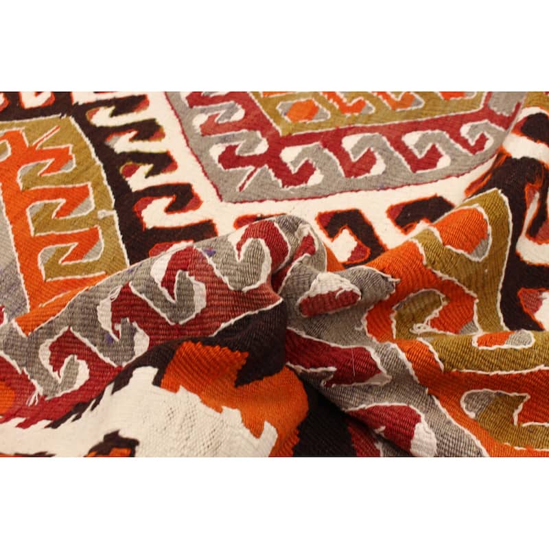 ECARPETGALLERY Flat-Weave Sivas Multi Color Wool Kilim - 4'6 x 7'0