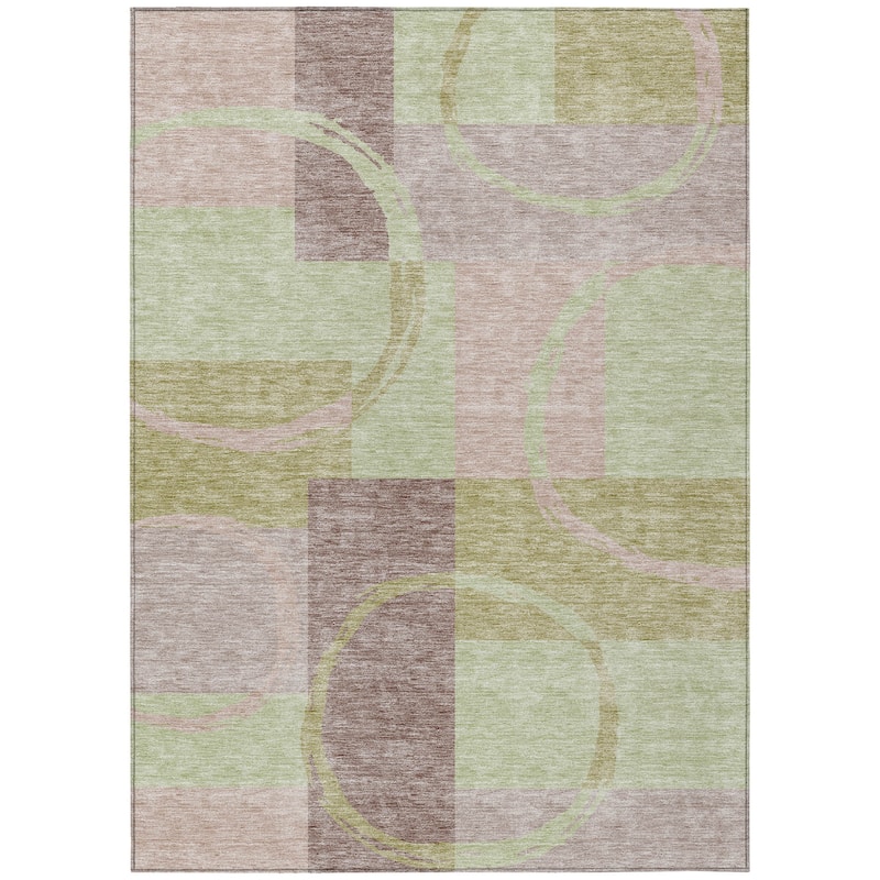 HomeRoots Abstract Modern Rectangle Outdoor Rug