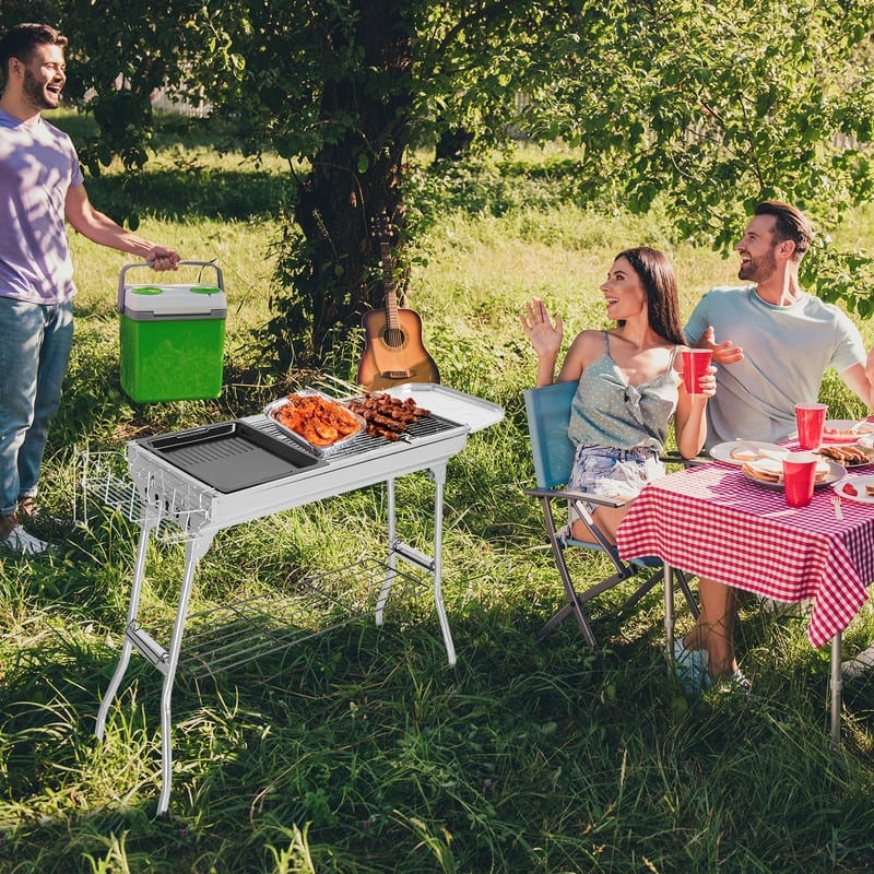 39.3''W× 27.9''H Portable Stainless Steel Grill