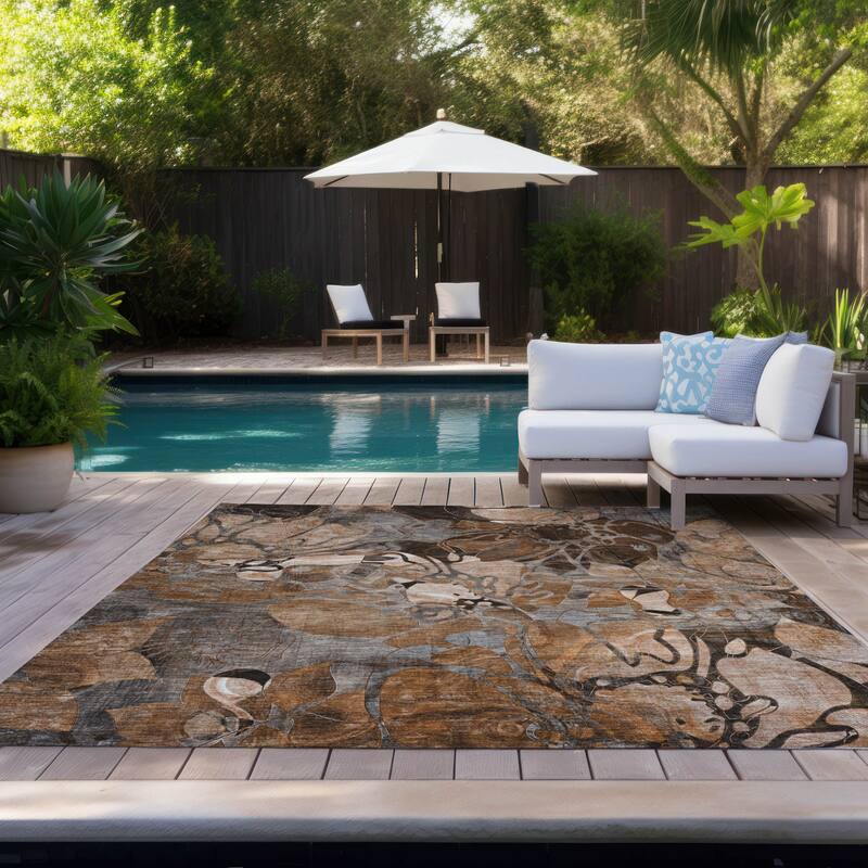 Alrira Artistic Abstract Weather Resistant Versatile Elegance Outdoor Rug