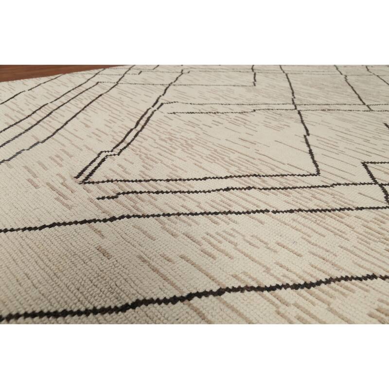 Earth Tone Moroccan Rug Hand-Knotted Wool Carpet - 7'0"x 10'9"