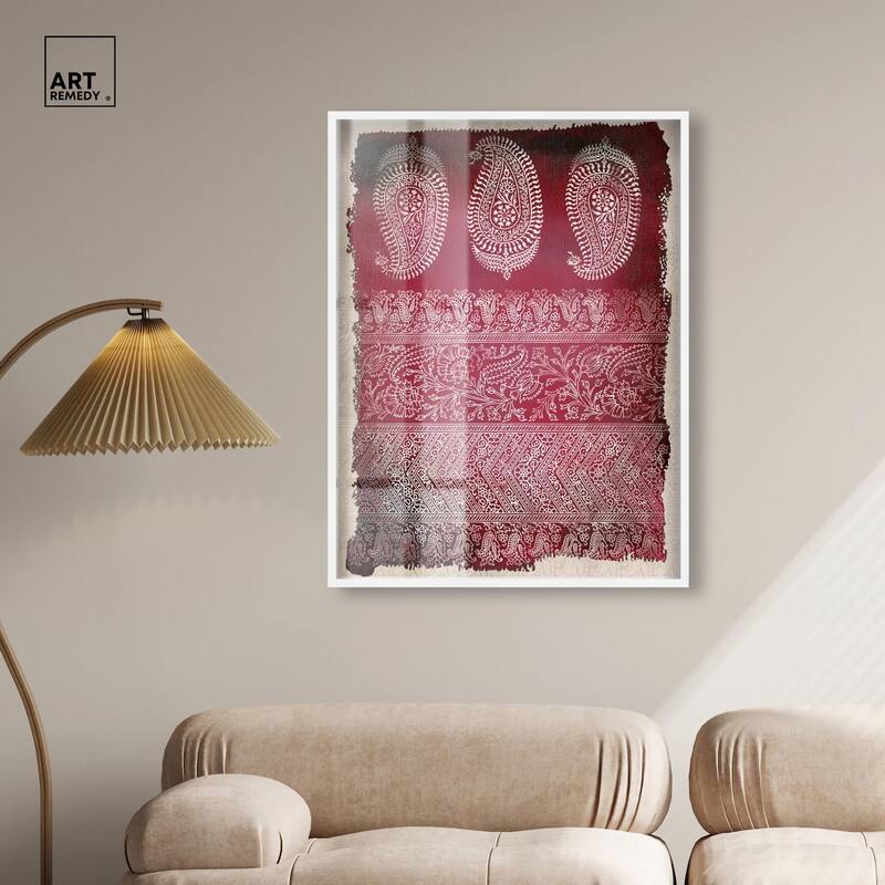 Burgundy Stamps Shadowbox by Art Remedy