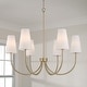 preview thumbnail 2 of 2, 37.25" W x 26.5" H 6-Light Transitional Chandelier with Tapered Soft White Glass - 37.25"W x 33.25"H