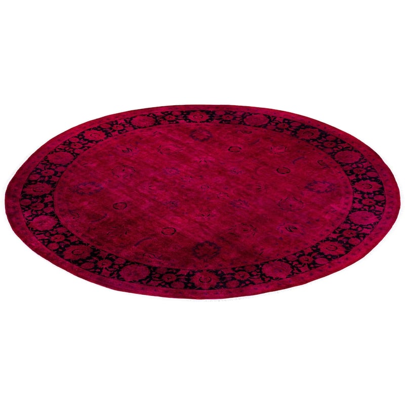Overdyed One-of-a-Kind Hand-Knotted Area Rug - Pink - 9' 1" x 9' 1"