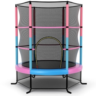 Gymax 55'' Trampoline for Kids Toddler Recreational Trampoline w/