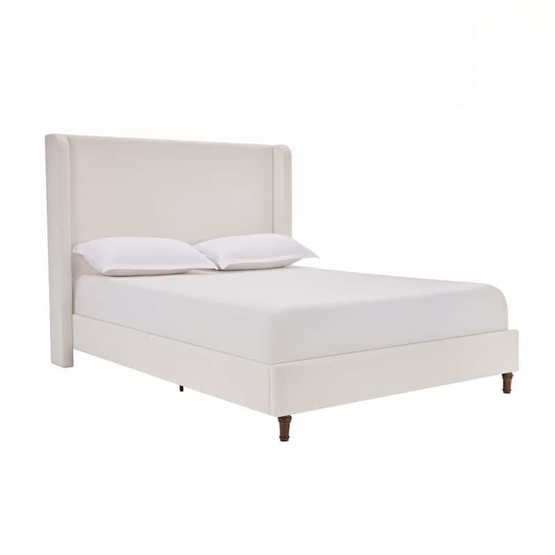 High Headboard Upholstered Platform Bed No Box Spring Needed