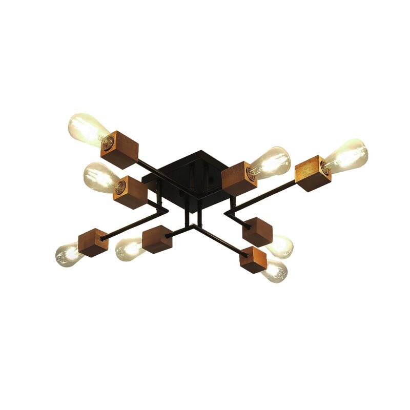 8 Light bulb light black kitchen light iron dining light fixtures - N/A