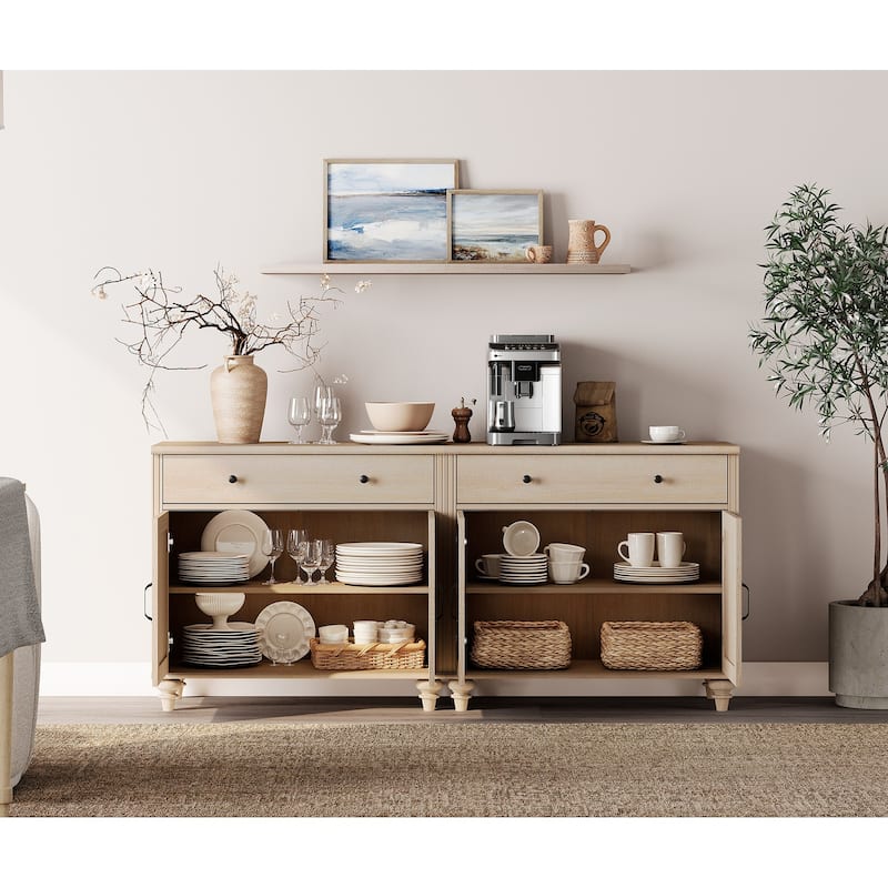 Farmhouse Sideboard, Buffet Cabinet with Storage Cabinets