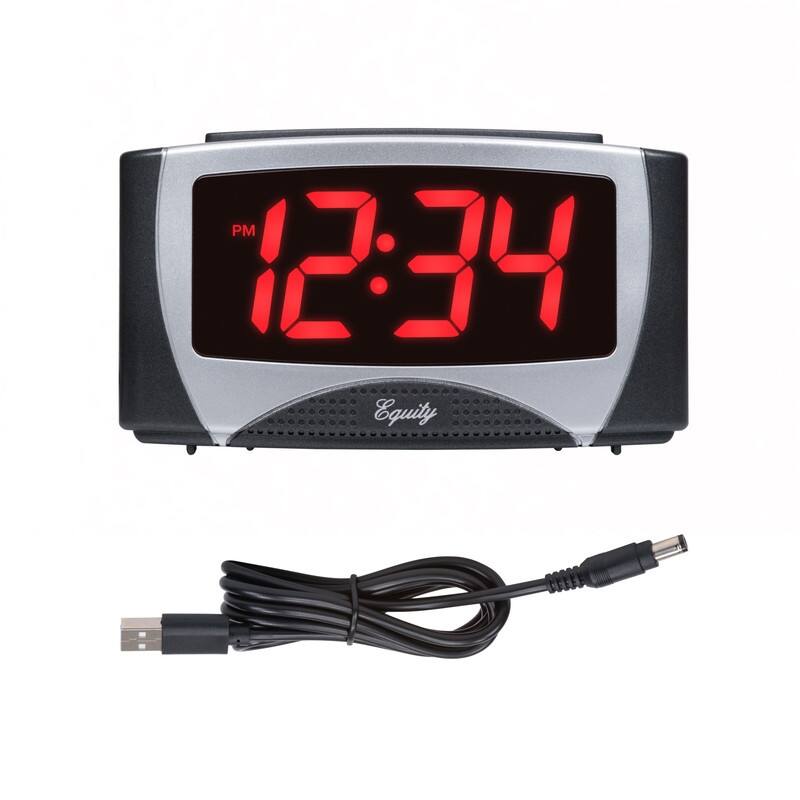 Equity by La Crosse 30029-USB 1.2-Inch Large LED 5V USB Alarm Clock