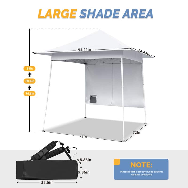 Portable 8x8 ft Pop-Up Waterproof Canopy Gazebo with UV Protection and Steel Frame Stakes - 8 x 8 ft (L x W)