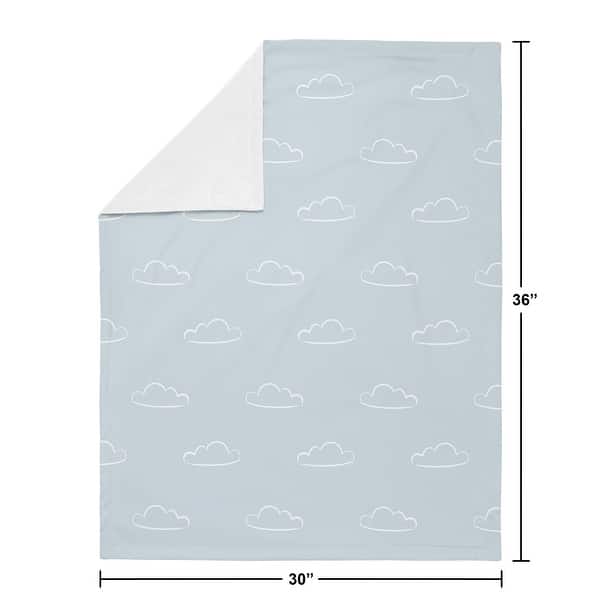 Blue Clouds Boy Baby Receiving Security Swaddle Blanket - Slate White Cloud Sky for Vintage Airplane Aviator Aviation Collection