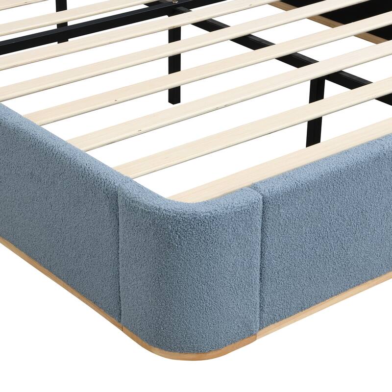 Christopher Knight Home - Valerian Boucle Upholstered Platform Bed with Double-Pillow Headboard
