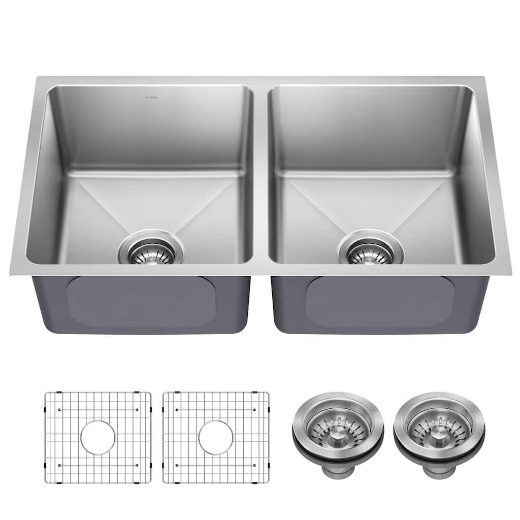 Kraus KHU632-33 Fairlane 32-1/2" Undermount Double Basin Stainless