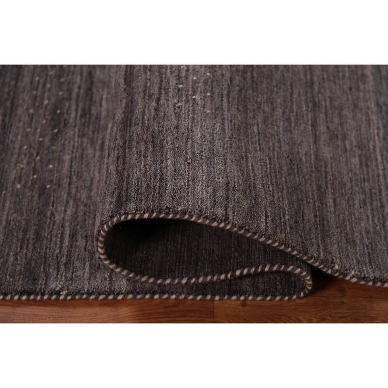 Charcoal Gabbeh Indian Area Rug Handmade Wool Carpet - 4'11"x 7'10"