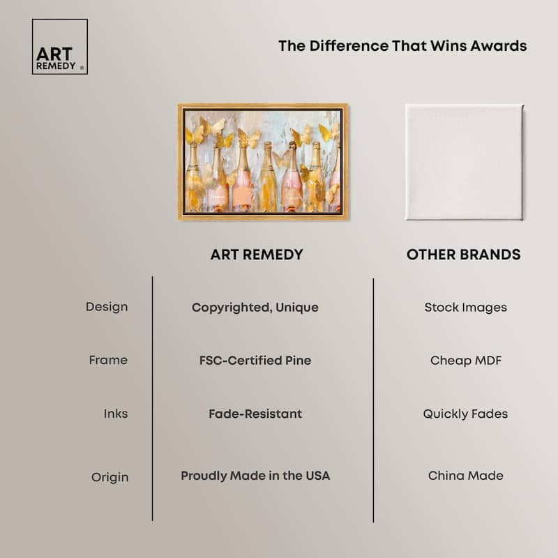 Golden Bright Campagne Line Canvas by Art Remedy