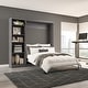 preview thumbnail 79 of 91, Pur Full Murphy Bed with Shelving Unit (84W) by Bestar Bark Gray