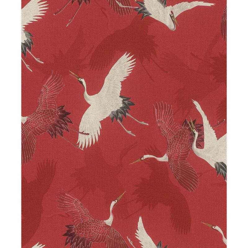 Leaves Ford Faux Fabric 33' L X 20.5" W Wallpaper Roll