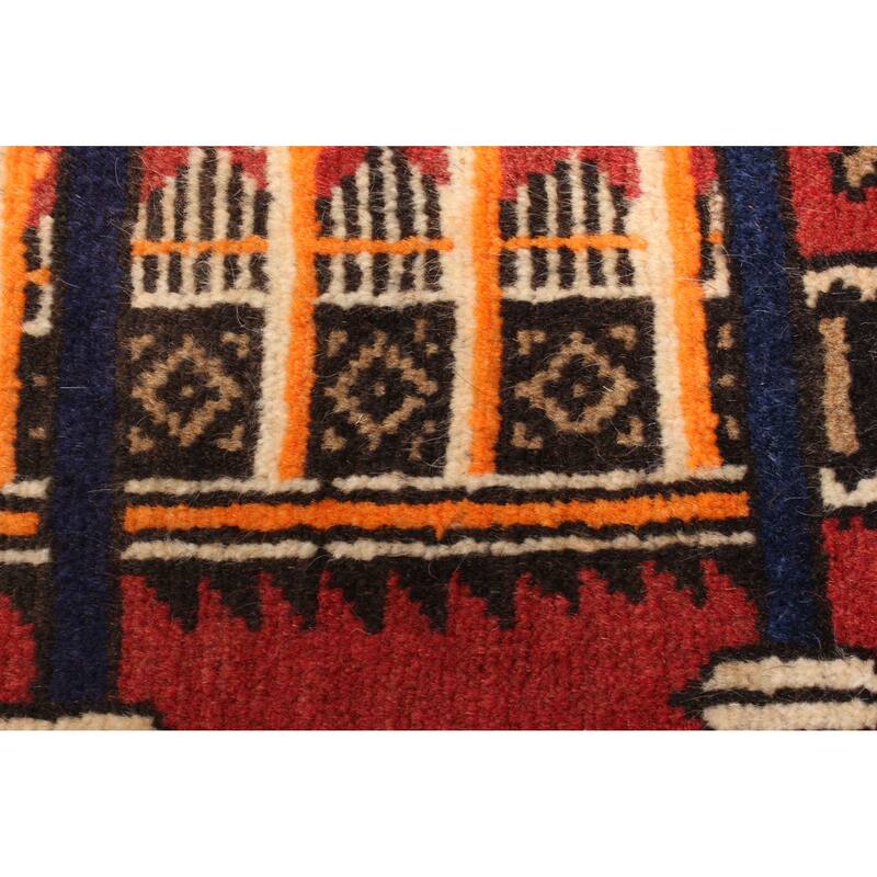 ECARPETGALLERY Hand-knotted Teimani Red Wool Rug - 2'10 x 4'6