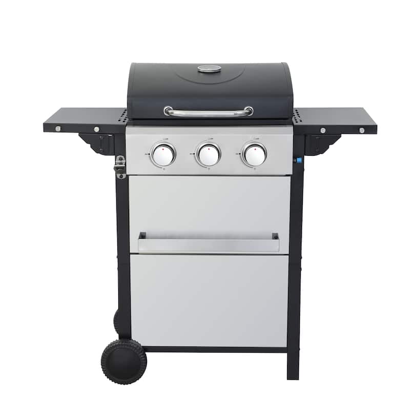 25650BTU Output 3 Burner Propane Gas BBQ Grill w/ Wire Enamel Cooking Grids