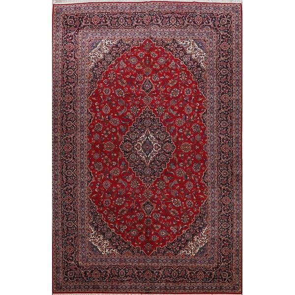 Shop Traditional Kashan Persian Wool Area Rug Handmade Living Room Carpet 9 9 X 12 8 On Sale Overstock 31784897