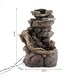 preview thumbnail 14 of 12, Resin Stacked Rock Waterfall Outdoor Fountain with LED Lights
