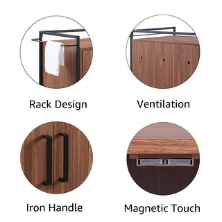 Merry products cat washroom bench walnut on sale
