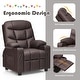 preview thumbnail 48 of 46, Costway Kids Youth Recliner Chair PU Leather w/Cup Holders & Side