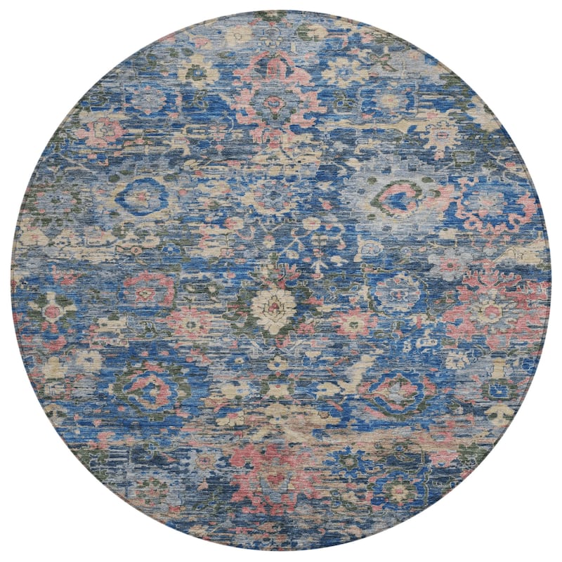 Machine Washable Indoor/ Outdoor Vintage Traditional Chantille Rug