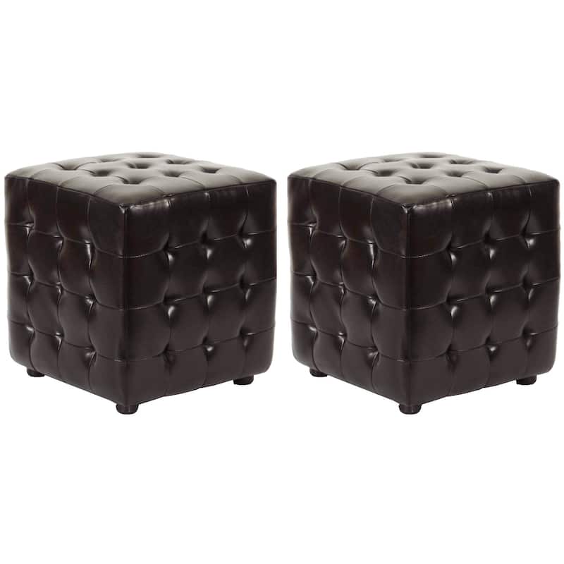 SAFAVIEH Kristof Tufted Ottoman Foot Rest, Fully Assembled - Brown