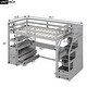preview thumbnail 13 of 22, Multifunctional Design Loft Bed with Desk and Shelves, 2 Built-in Drawers, Storage Staircase