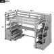 preview thumbnail 5 of 30, Twin Size Loft Bed with Desk, Shelves, Storage Staircase, and 2-Drawers in Grey for Maximized Space Bedroom