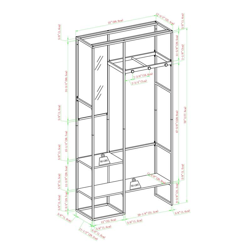 Middlebrook Designs Urban Hall Tree with Hanging Storage