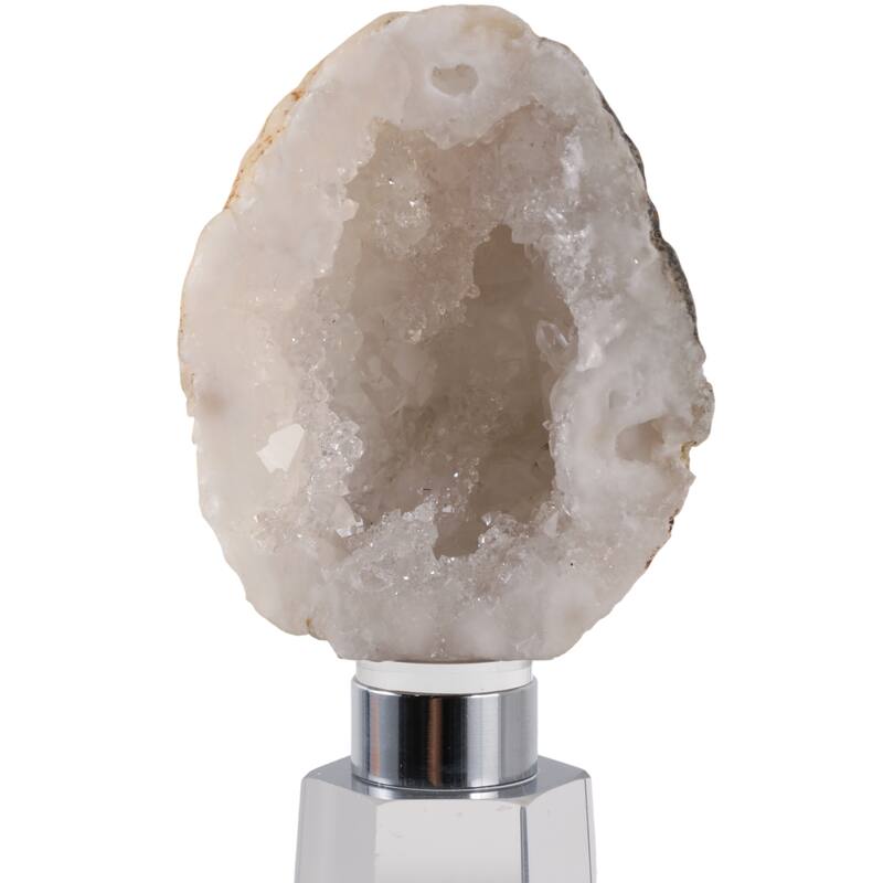 Crystal Stone Decorative Object Modern Geometric Glass Base Home Decor