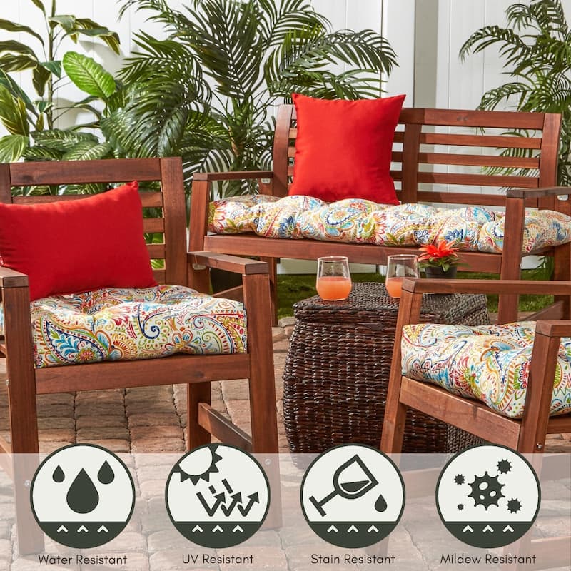 Painted Paisley 20-inch Outdoor Chair Cushion by Greendale Home Fashions - 20w x 20l