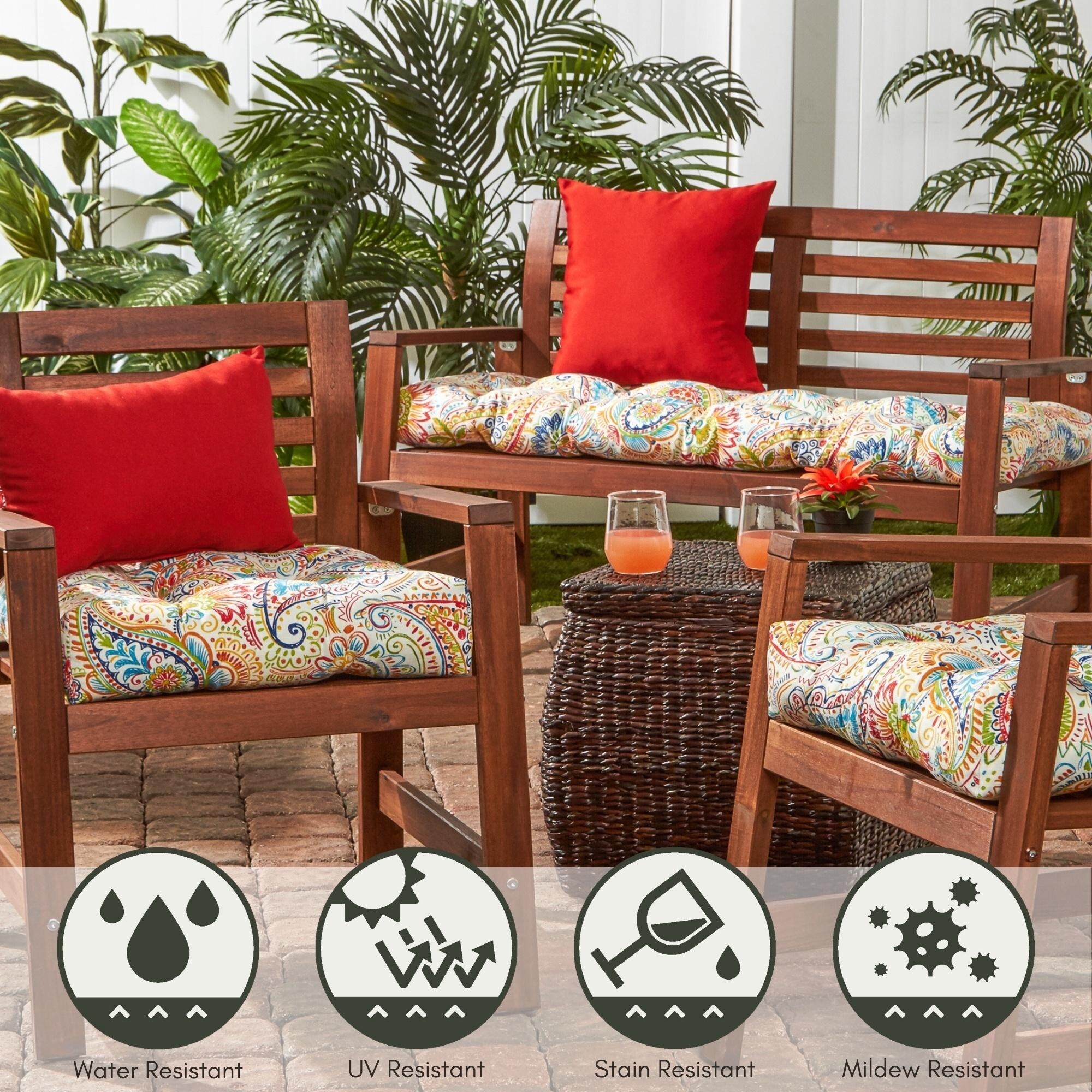 Painted Paisley 20 inch Patio Chair Cushion Set of 2 On Sale Bed Bath Beyond 22751344