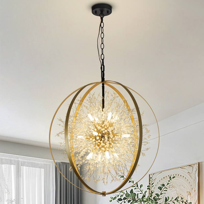 12-Light Modern Firework Chandelier Dandelion Light Sputnik Pendant Light Sputnik Chandelier