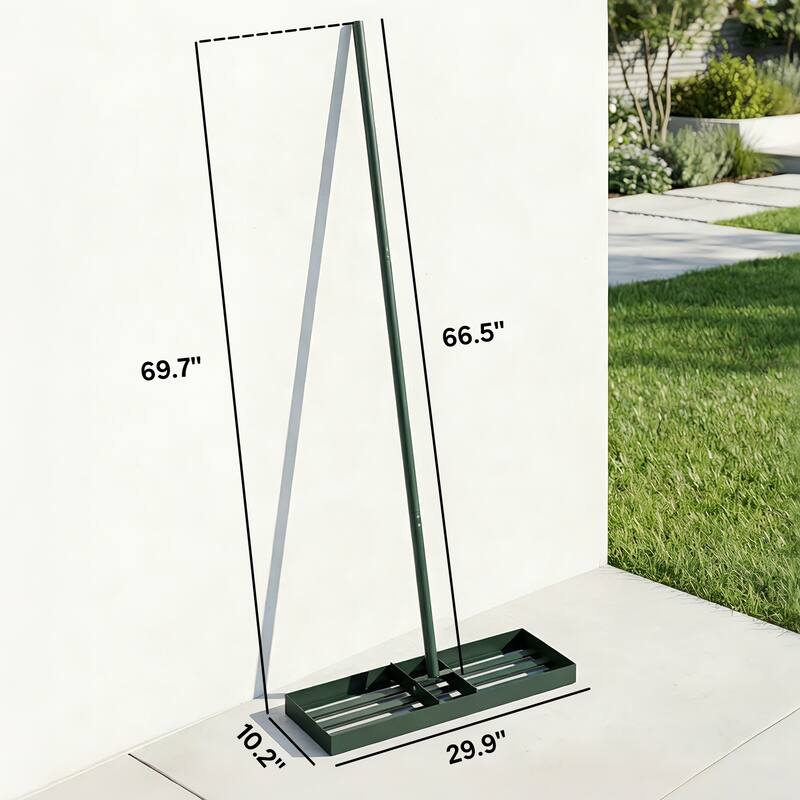 Outsunny Lawn Leveling Rake, 30" x 10" Heavy Duty Yard Leveling Rake with 66.5" Handle, Lawn Leveler for Backyard